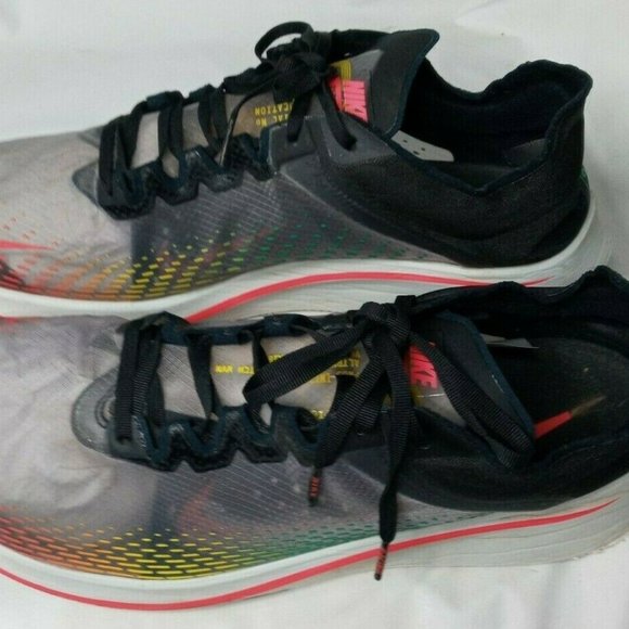 Nike Zoom Fly SP Fast Shoes Mens Size 15  Black Lucid Green Red Orbit - Picture 3 of 10